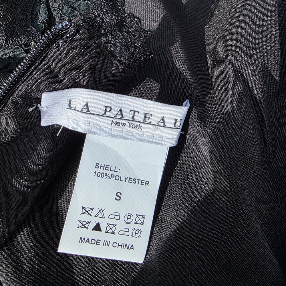 La Pateau Long Black Intricate Lace Dress Size Small Witchy Goth - Picture 11 of 13